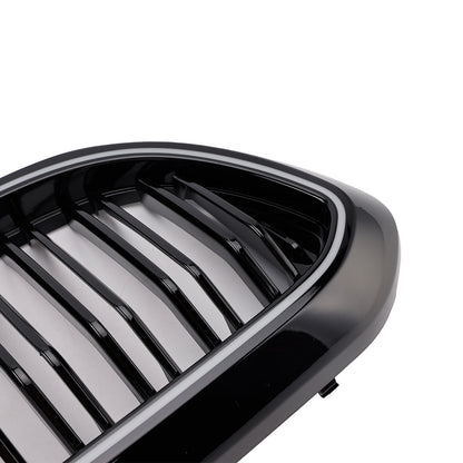 Gloss Black Double Slat Front Kidney Grille Fit BMW 5 Series G30 G31 2017-2020