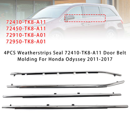 2011-2017 Odyssey 72410-TK8-A11 Weatherstrips Seal Door Belt Molding 72450-TK8-A11