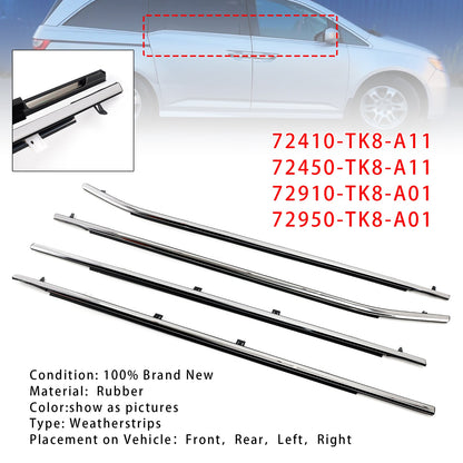 2011-2017 Odyssey 72410-TK8-A11 Weatherstrips Seal Door Belt Molding 72450-TK8-A11