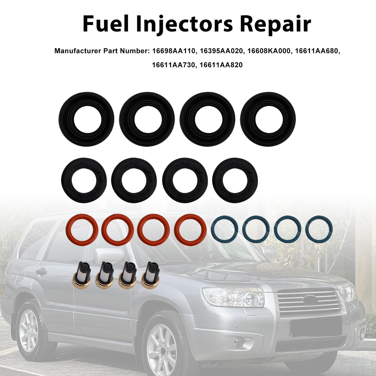 Fuel Injector Seal O-Ring 16611-AA680 Fit Subaru Forester 2.5L H4 2005-2013