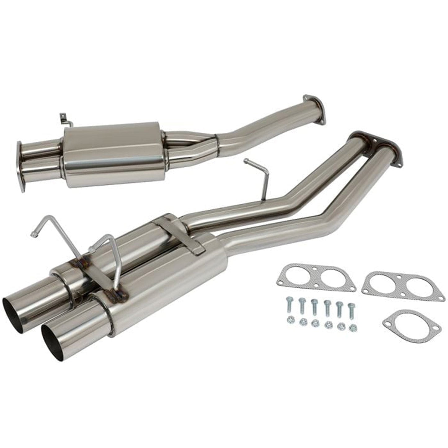 1989-1994 Nissan 240SX 2.4L Dual 3.5" Tip Catback Exhaust Muffler Pipe Racing Exhaust System