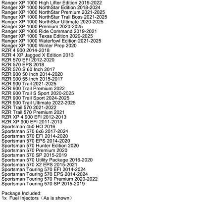Polaris Ranger XP 900 Base 2013-2019 2521068 Fuel Injectors GX1075IJ110XG