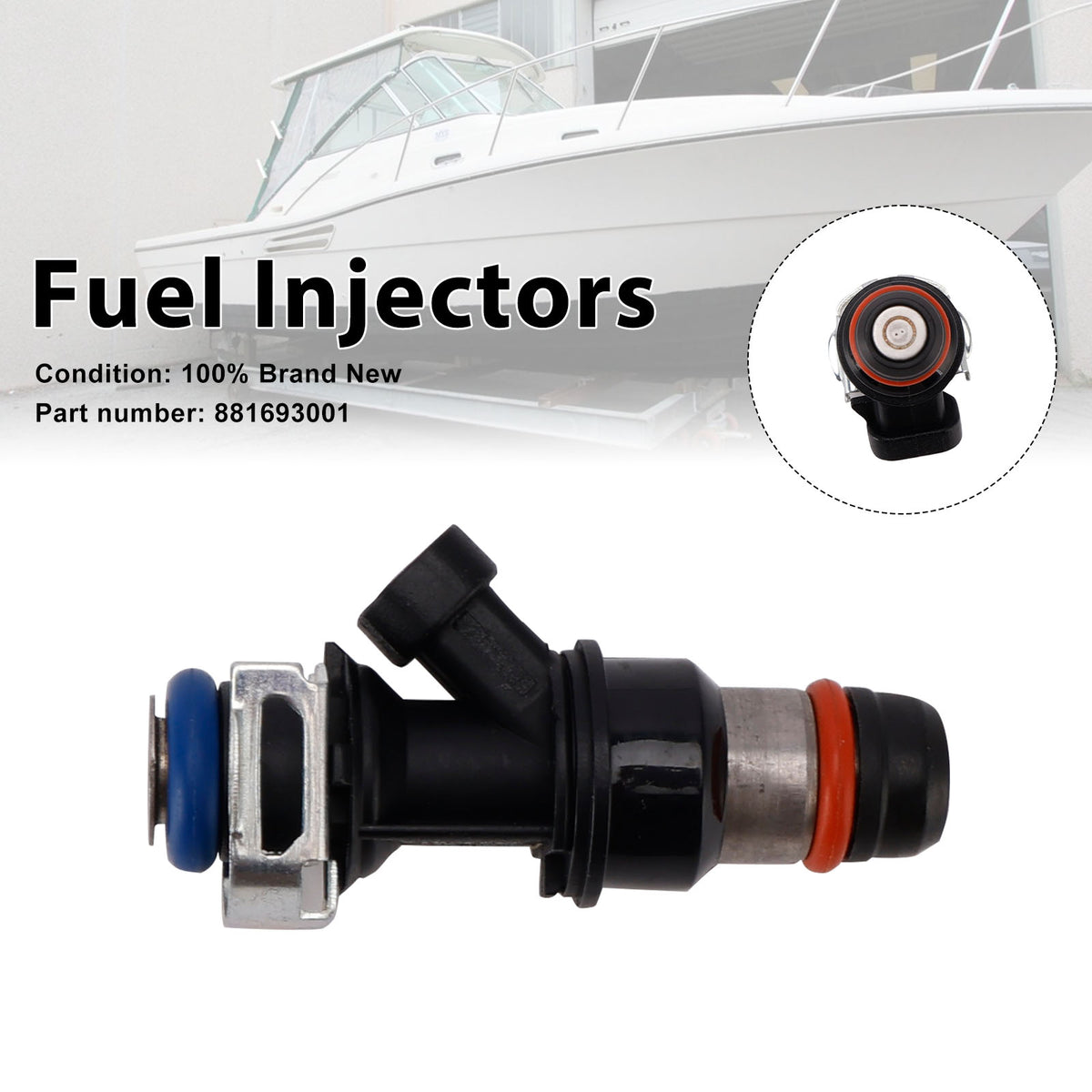 MERCRUISER 8 1l 496 cid bravo 1g700000 thru 1g701393, 881693001 Fuel Injectors