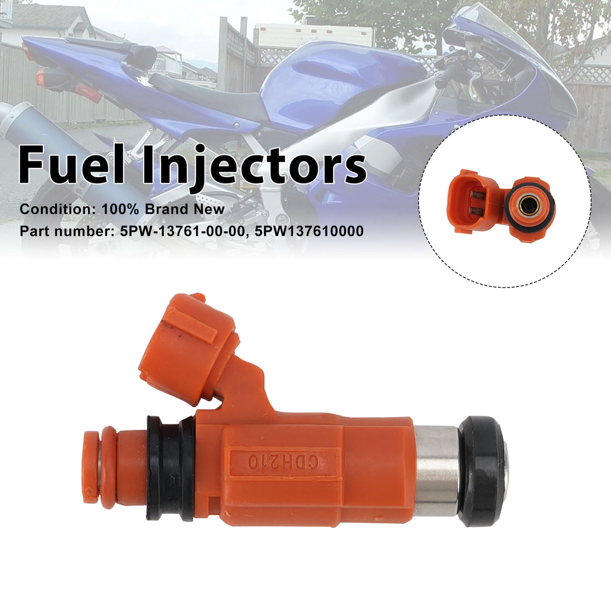 Yamaha 2002 YZF-R1 YZFR1P-Intake 2 Fuel Injectors 5PW-13761-00-00