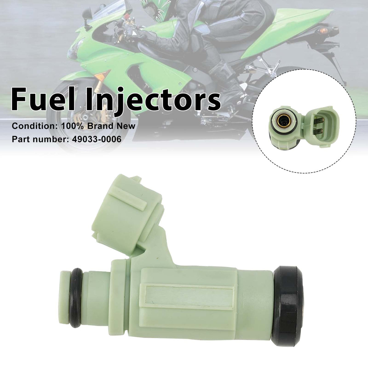 Kawasaki 2005 NINJA ZX-6RR ZX600-N1-Throttle Fuel Injectors 49033-0006