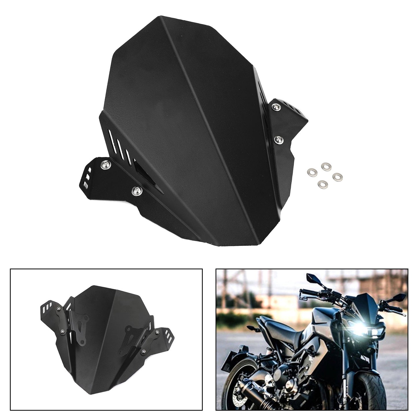 2017-2020 YAMAHA FZ-09 FZ 09 Windscreen Windshield Shield Protector Black