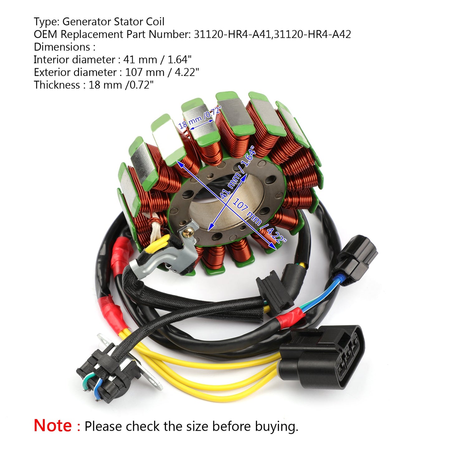 2020-2021 Honda TRX520 TRX520FM1 2AC 31120-HR4-A41 Alternator Stator Fit