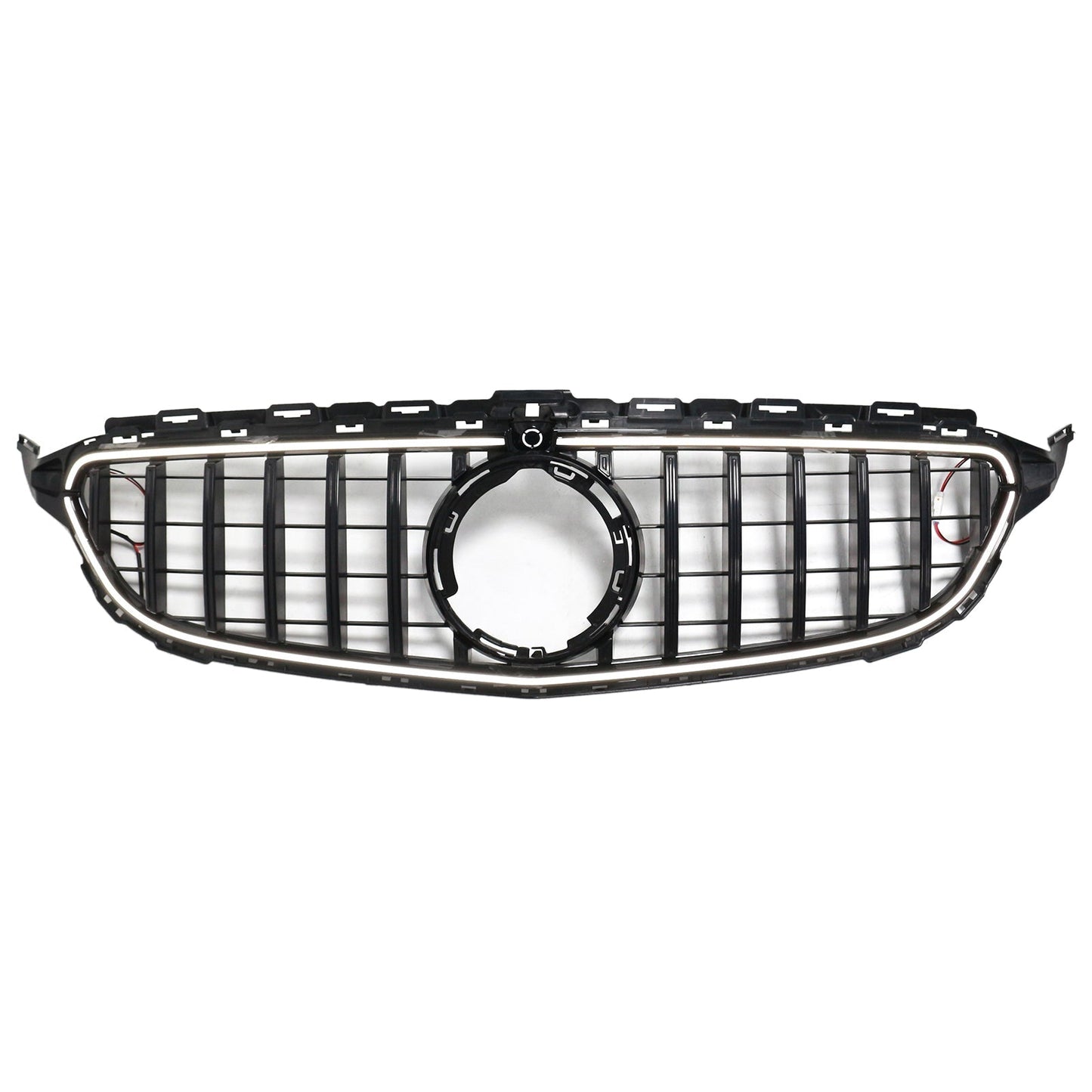 2015-2021 Mercedes Benz C-Class W205 C200 C250 C300 C350 Black Front Bumper Grill Grille W/LED