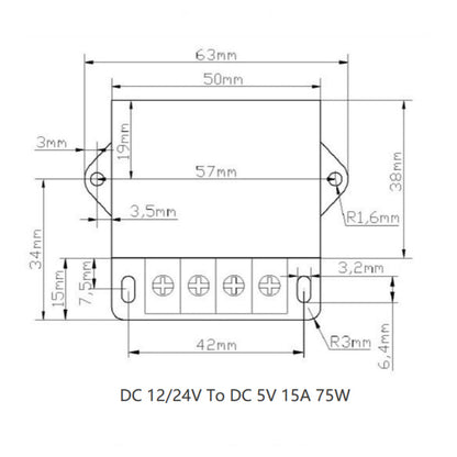 DC 12V/24V Step Down To DC 5V 15A 75W Voltage Regulator Reducer Power Converter