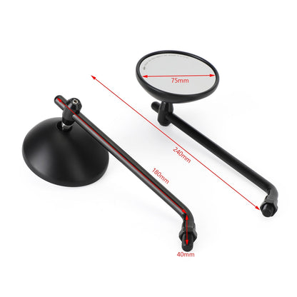Classic Style Right & Left Black Mirror 10mm R/H For Honda CB Shadow Cruiser