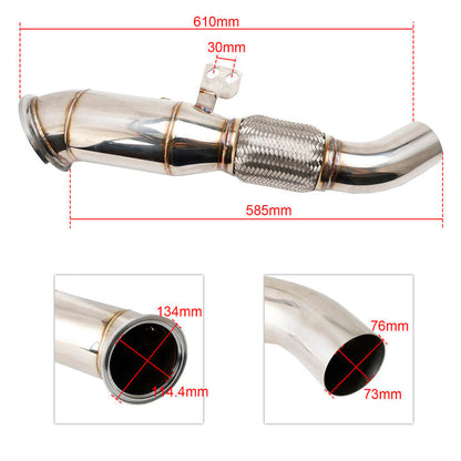 2016+ F32/F33/F36/G22/G23/G26 BMW 440i & 440i xDrive 4.5'' Catless Exhaust Downpipe