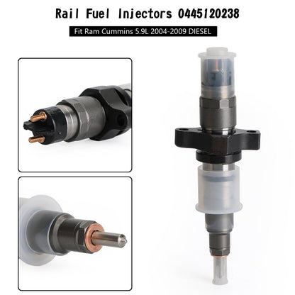 2004-2009 Dodge Ram Cummins 5.9L DIESEL 6pcs Rail Fuel Injectors 0445120238