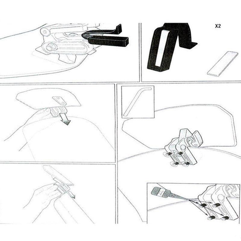 Honda Yamaha Suzuki Adjustable Windshield Extension Deflector Black