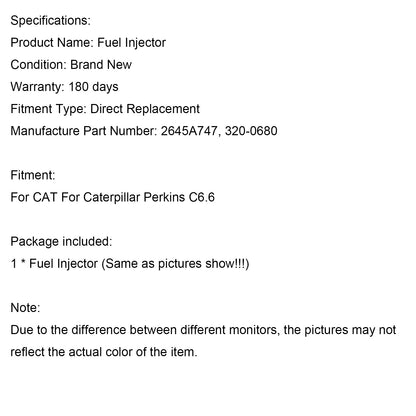 CAT Caterpillar Perkins C6.6 1PCS Fuel Injector 2645A747 320-0680