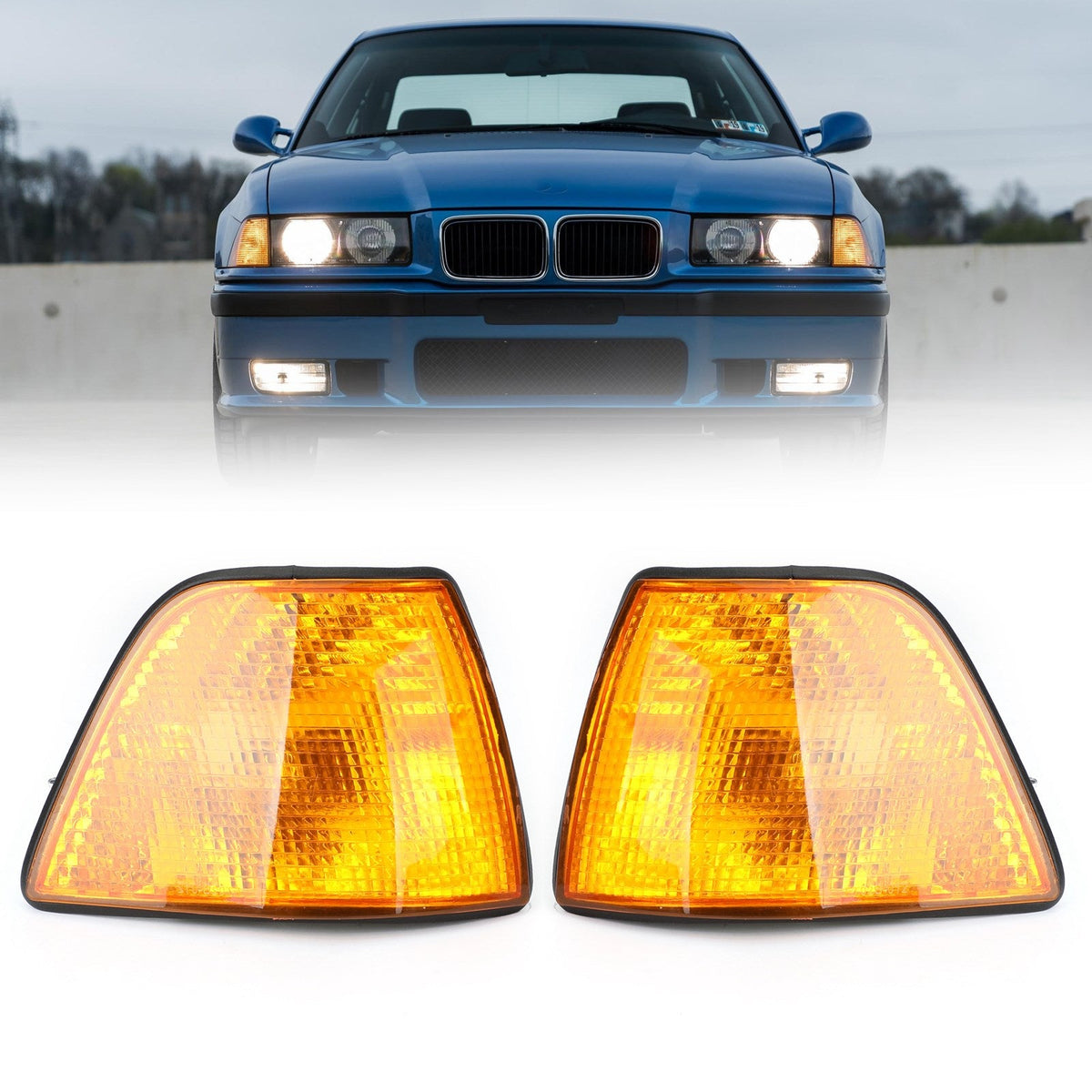 Corner Lights For BMW E36 3-Series 4Dr Sedan/Hatchback 1992-1998 Amber