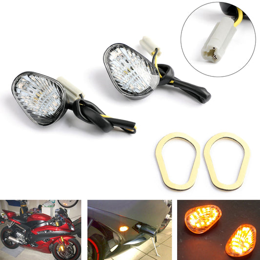 Clear Turn Signals For Yamaha YZF 600 R6 Flush Mount LED 2006-2009 Champoo