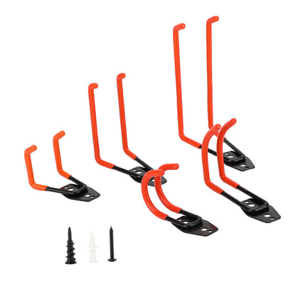 Double Wall Mount Garage Organization Tools 5PCS Heavy Duty Storage Hooks