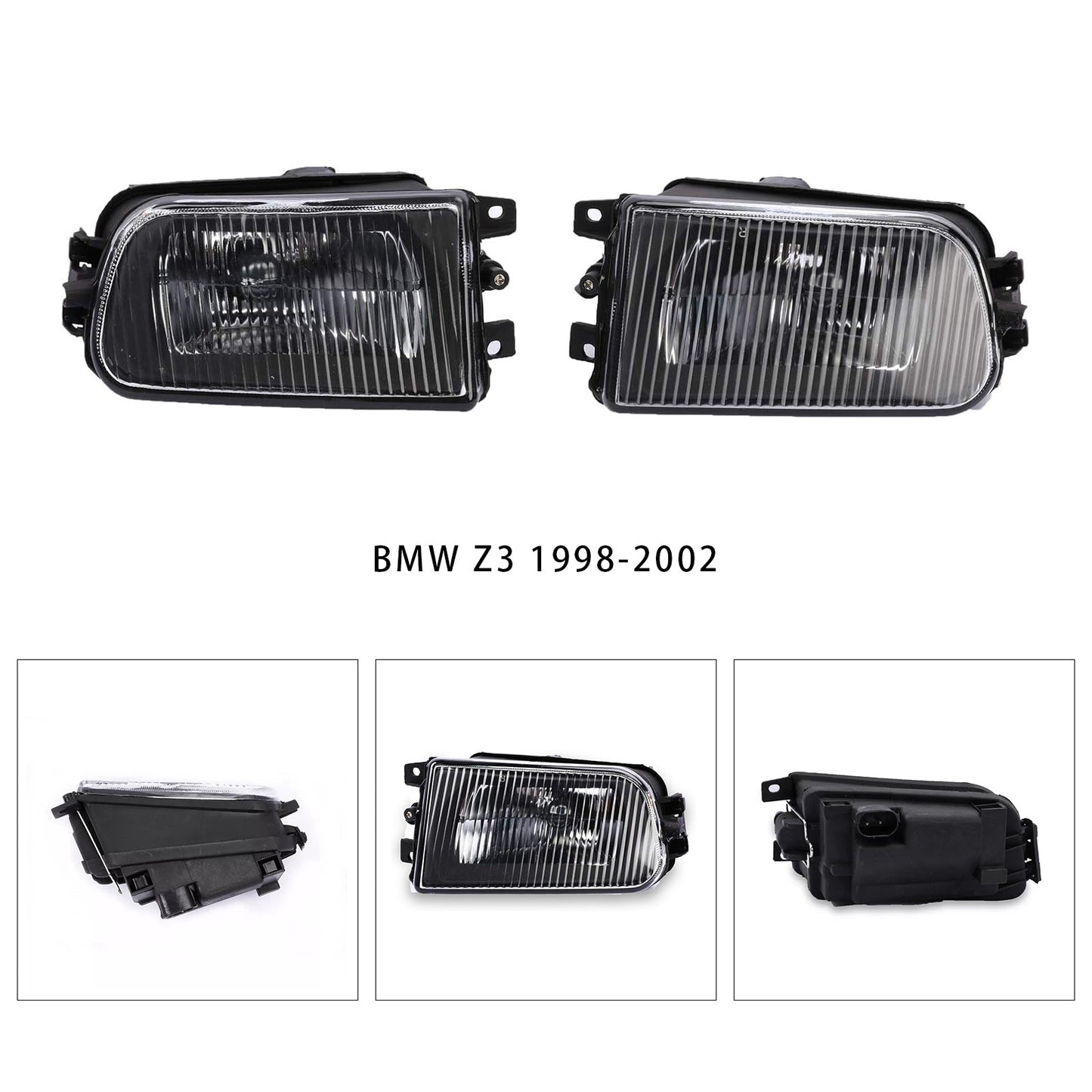 1998-2002 BMW Z3 Pair Front Bumper Fog Light Lamps Without Bulbs 63178360575 63178381977