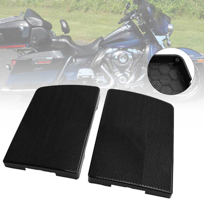 6X9" Saddlebag Lid Perforated Speaker Grills For Touring Electra Glide 1993-2013