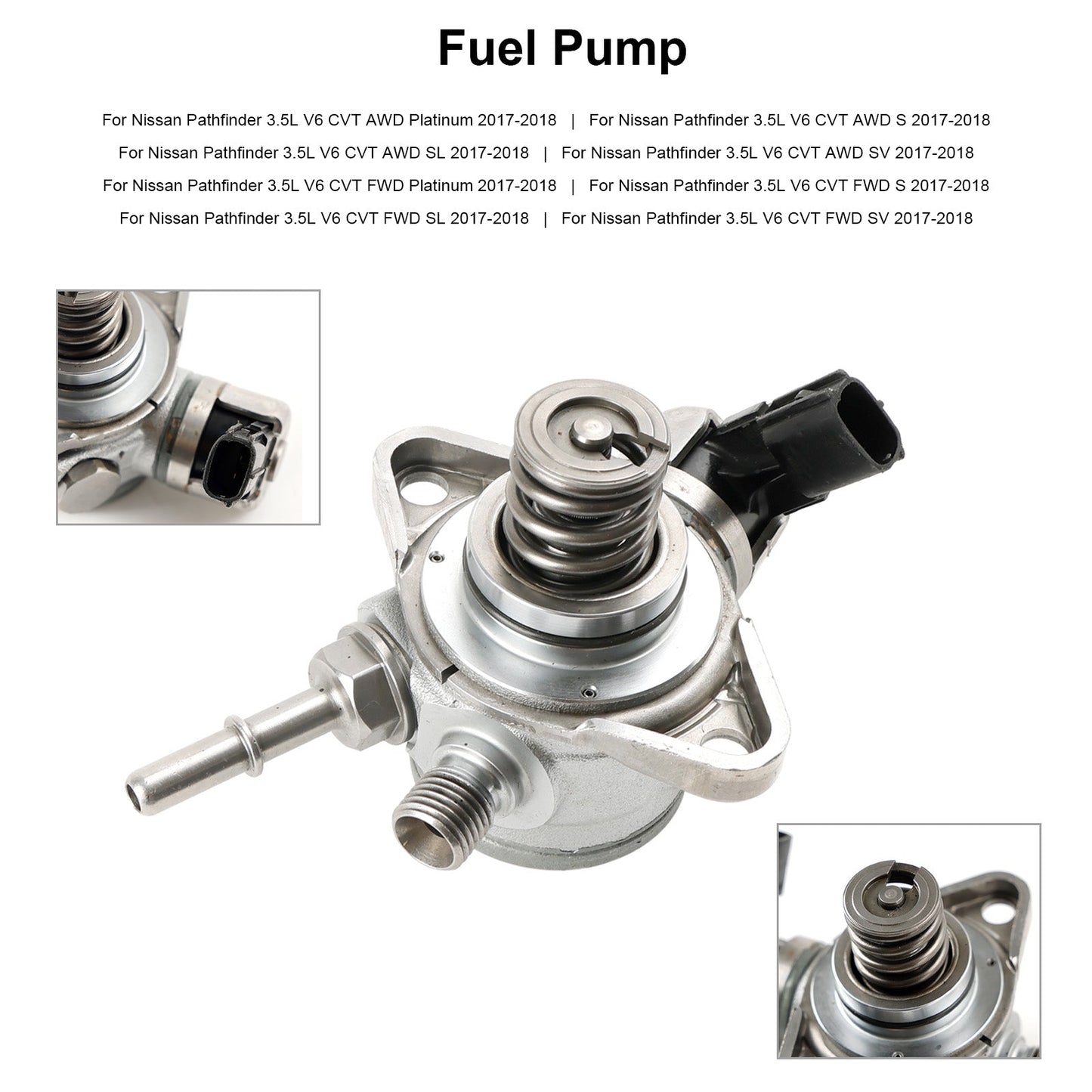 2017-2018 Nissan Pathfinder 3.5L V6 CVT FWD Platinum High  #166306KA0A Pressure Fuel Pump 16630-6KA4B