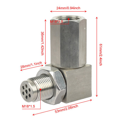 90° O2 Sensor Spacer Check Engine Light CEL Bung Mini Oxygen Catalytic Converter Champoo