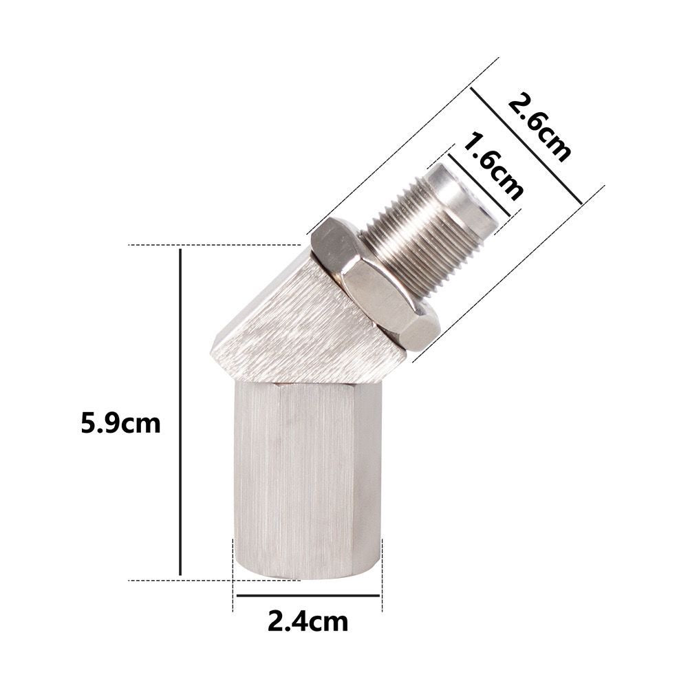 M18x1.5 135° O2 Sensor spacer Adapter Oxygen Sensor Simulator Extender Catalytic Converter CEL Eliminator with Mini CAT