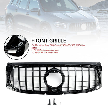 Mercedes 2020-2023 Benz GLB X247 AMG-Line Gloss Black Front Bumper Grill