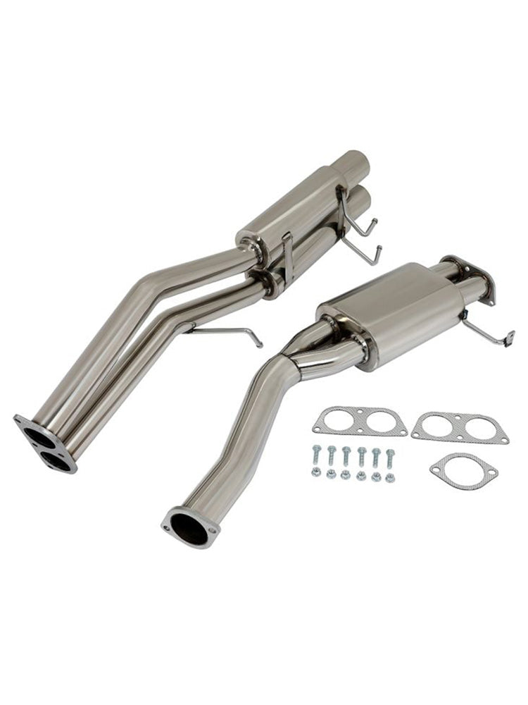1989-1994 Nissan 240SX 2.4L Dual 3.5" Tip Catback Exhaust Muffler Pipe Racing Exhaust System