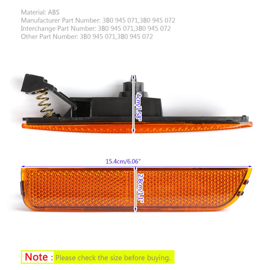 2001-2005 VW Passat B5.5 Pair Amber Front Bumper Side Marker Lights