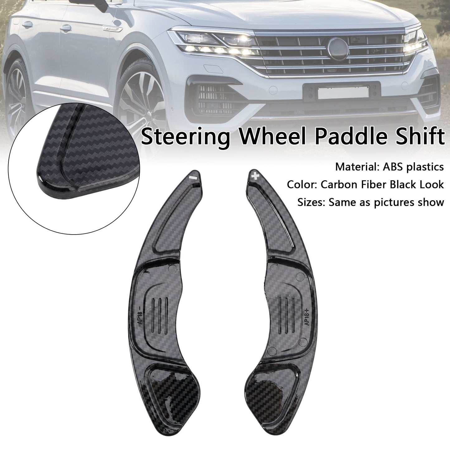 2015-2021 Volkswagen Jetta GTI Carbon Look Steering Wheel Paddle Shifter Extension Covers