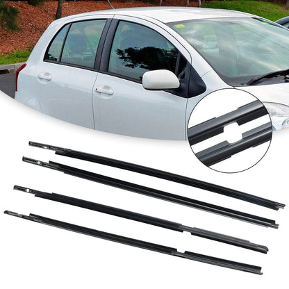 2005-2010 Toyota Vitz (KSP90, NCP91, NCP95, SCP90) 4pcs Outer Door Glass Weatherstrip Moulding 68160-52110 68210-52110