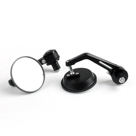 1Pair CNC Motorcycle 3" Round Side Mirror 7/8" Handlebar End For Cafe Racer