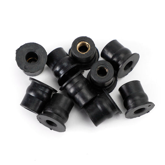 10 Quantity M6 Rubber Well Nut Windscreen & Fairing 6mm Wellnuts Fits 13mm Hole