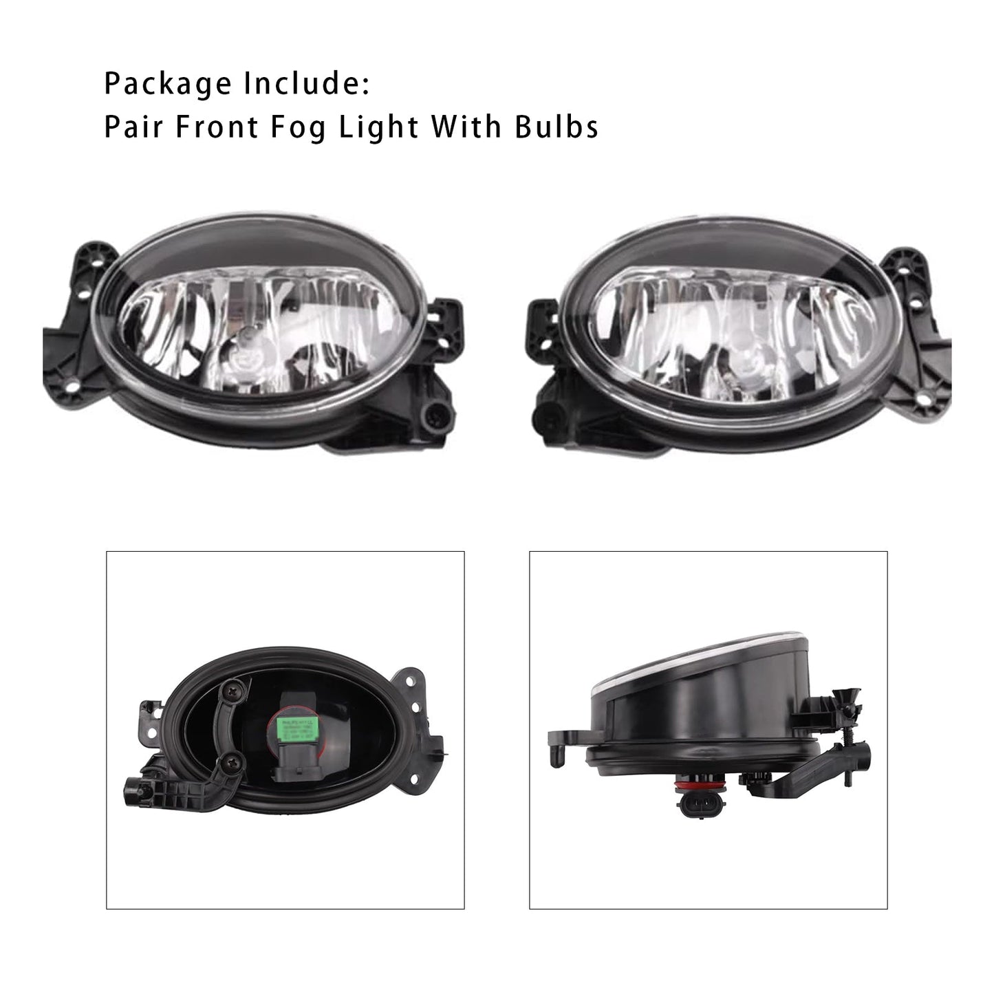 2002-2009 Mercedes G-Class Pair Front Fog Light Lamps With Bulbs A1698201556 A1698201656