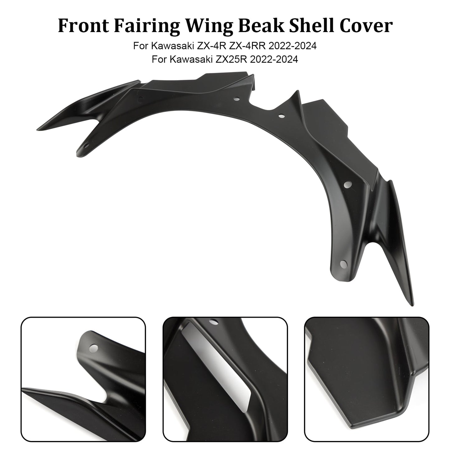 Front Fairing Wing Beak Shell Cover For Kawasaki ZX4R ZX4RR ZX25R 22-24
