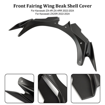 Front Fairing Wing Beak Shell Cover For Kawasaki ZX4R ZX4RR ZX25R 22-24