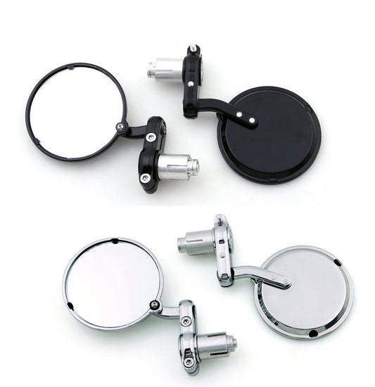 1" Motorcycle Handle Bar End Mirrors Motorbike Rearview Mirror Universal