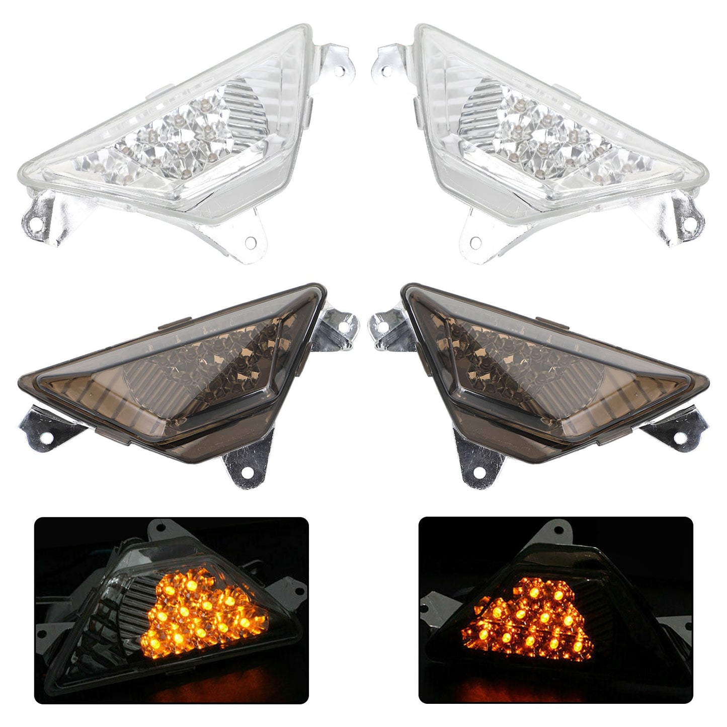 Kawasaki Ninja 250 300 400 650 1000 ZX6R LED Front Turn Signal Light Champoo