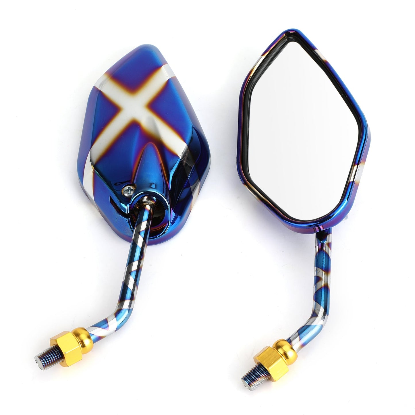 Burnt Titanium Side Rearview Mirrors 10mm M10 for Cafe Racer Custom Motorcycle