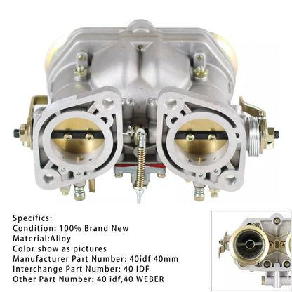 40mm IDF 40IDF Downdraft Carb Carburetor w Extended Fuel Bowl For Weber EMPI