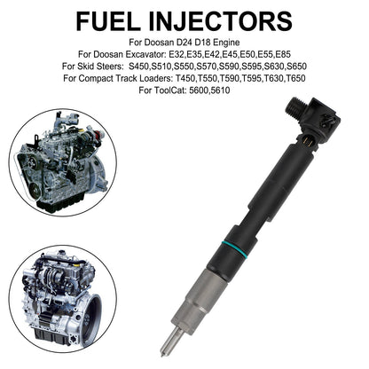 28337917 400903-00074D 7275454 4PCS Fuel Injectors fit Bobcat fit Doosan D24 D18 Engine Fedex Express