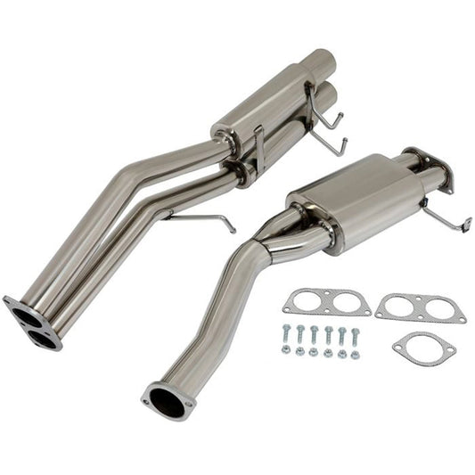 1989-1994 Nissan 240SX 2.4L Dual 3.5" Tip Catback Exhaust Muffler Pipe Racing Exhaust System