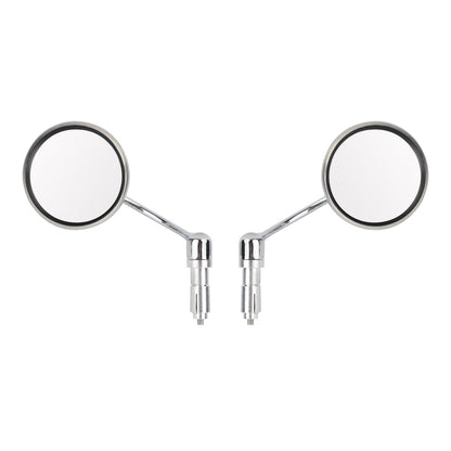 Cafe Racer Cruiser Custom Round Bar End Mirror Rearview Mirrors Chrome