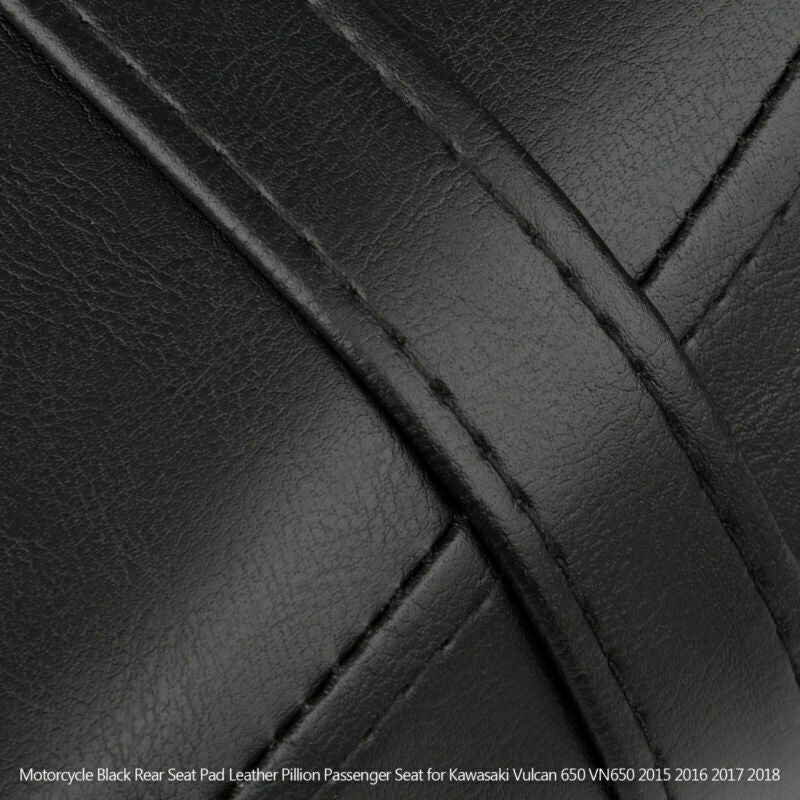 Motorcycle Black Rear Seat Pad Leather Pillion Passenger Seat for Kawasaki Vulcan 650 VN650 2015 2016 2017 2018