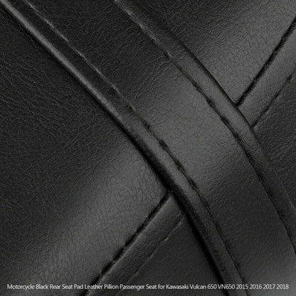 Motorcycle Black Rear Seat Pad Leather Pillion Passenger Seat for Kawasaki Vulcan 650 VN650 2015 2016 2017 2018