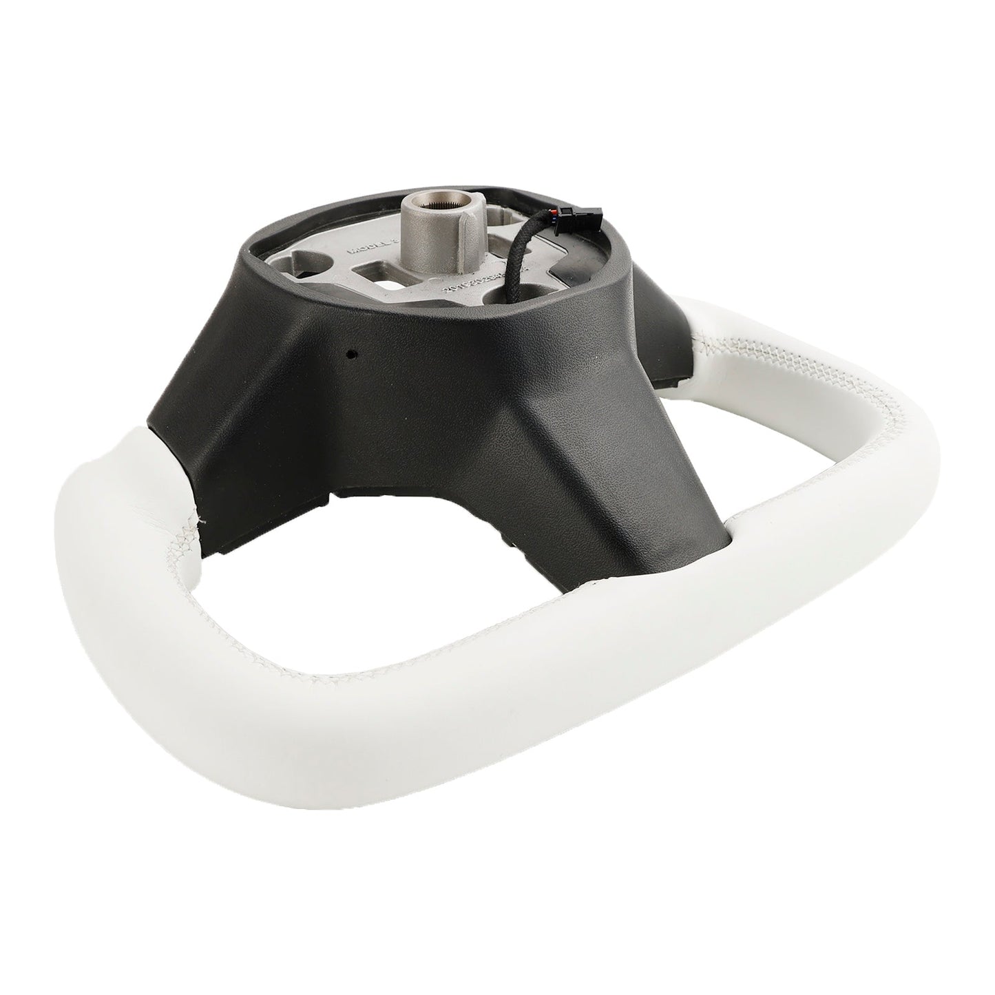 2017-2023 Tesla Model 3 Yoke Steering Wheel Square White Leather w/Heating