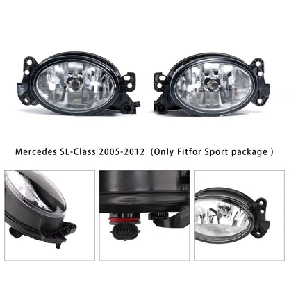 2002-2009 Mercedes G-Class Pair Front Fog Light Lamps With Bulbs A1698201556 A1698201656