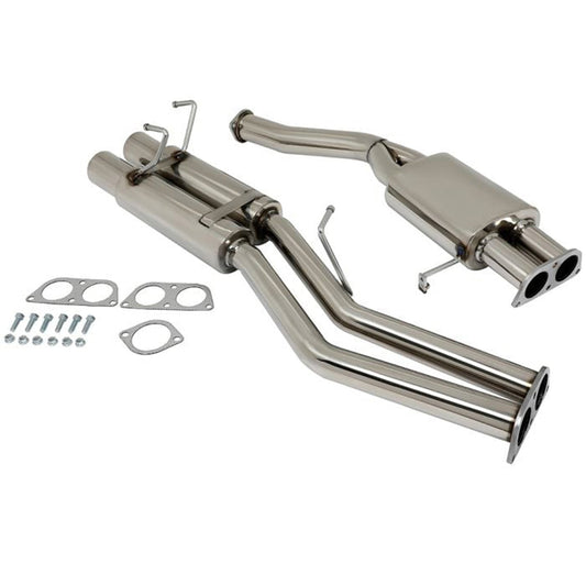 1989-1994 Nissan 240SX 2.4L Dual 3.5" Tip Catback Exhaust Muffler Pipe Racing Exhaust System