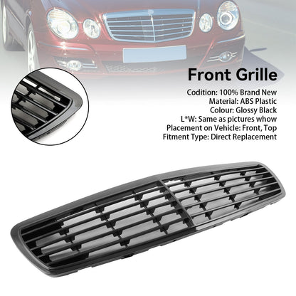 2002-2006 Mercedes-Benz W211 E-Class E320 E350 E500 E55 Front Grill Glossy Black Grille