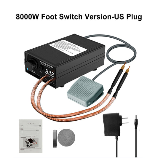 8000W Mini Spot Welder Machine DIY Kit 18650 Battery Spot Welding Pen Tools, 8000W Foot Switch Version-US